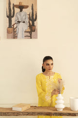 Zoya Zafar Stitched 2 Piece Cotton Collection'2025-Yellow