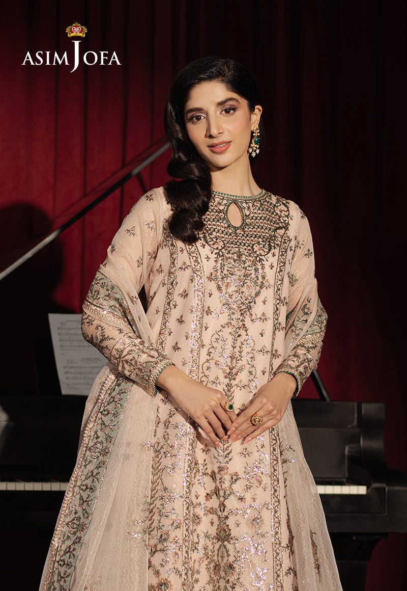 Asim Jofa Premium Festive Ajpf-33 Embroidered Zari Net Ayudhia 3 Pcs