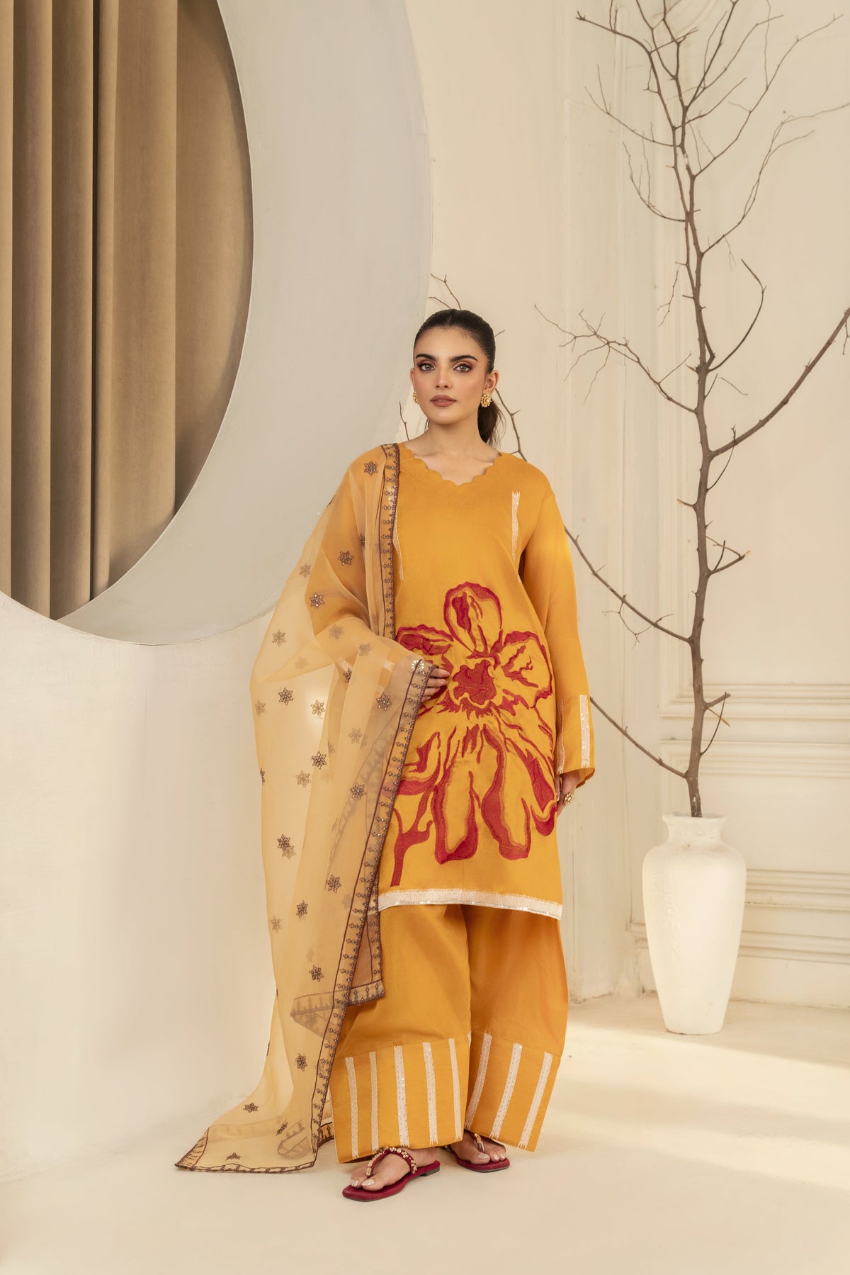 Zoya Zafar Stitched 3 Piece Silk Collection'2025-Farshi shalwar 05