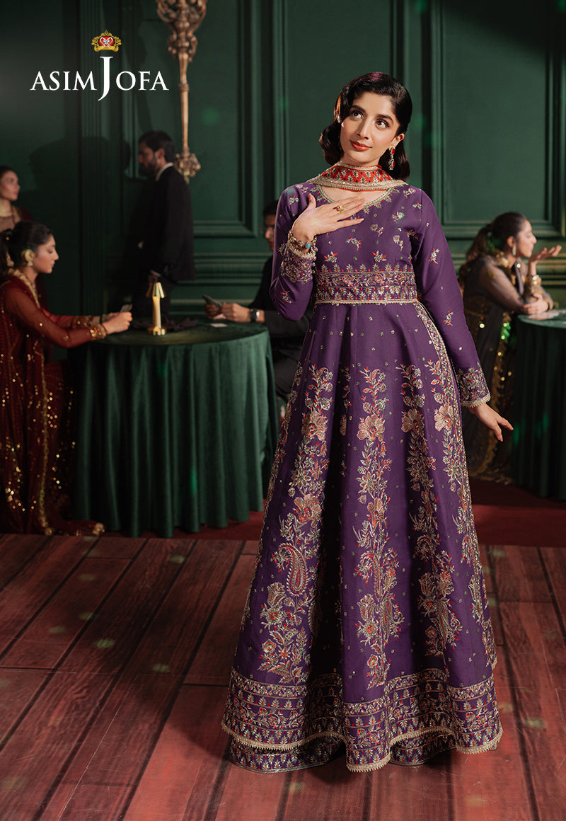 Asim Jofa Premium Festive Ajpf-23 Embroidered Lawn Silk 3 Pcs