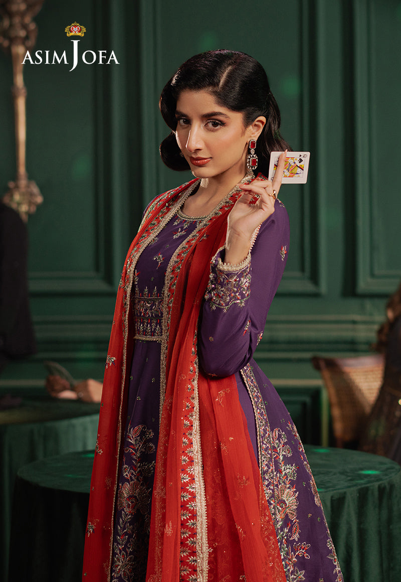 Asim Jofa Premium Festive Ajpf-23 Embroidered Lawn Silk 3 Pcs