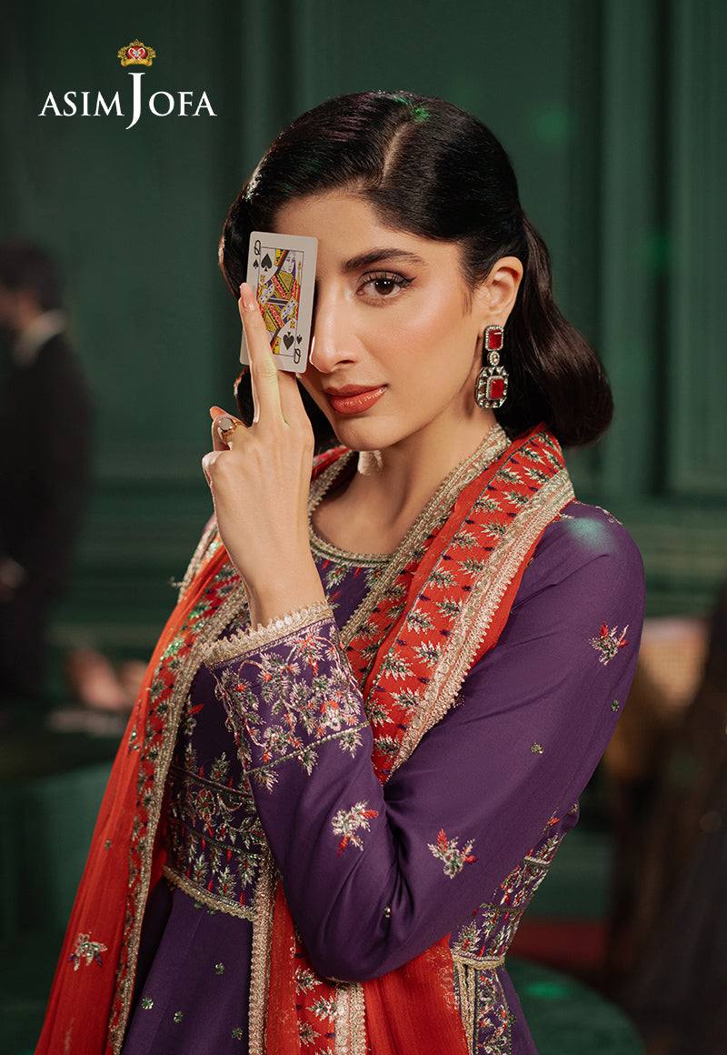 Asim Jofa Premium Festive Ajpf-23 Embroidered Lawn Silk 3 Pcs