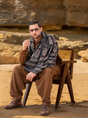 Tng By Md Odhni Collection-Ajrak Batik Stole (Black Red - Men)