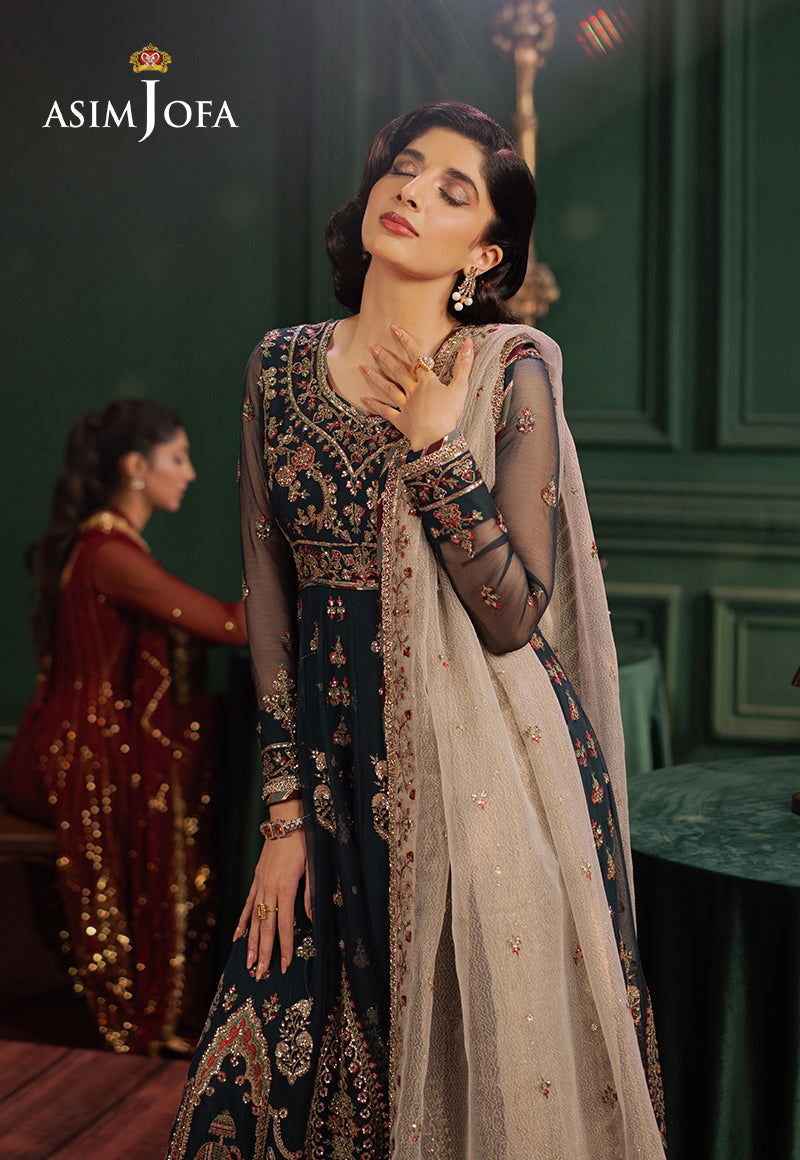 Asim Jofa Premium Festive Ajpf-39 Embroidered Chiffon 2 Pcs