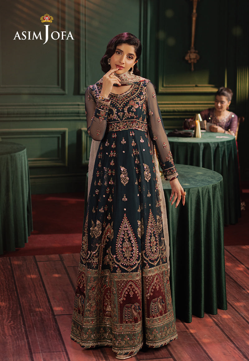 Asim Jofa Premium Festive Ajpf-39 Embroidered Chiffon 2 Pcs