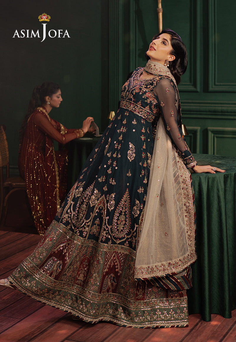 Asim Jofa Premium Festive Ajpf-39 Embroidered Chiffon 2 Pcs