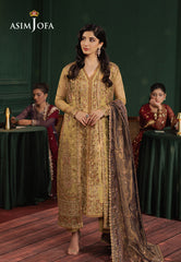 Asim Jofa Premium Festive Ajpf-26 Embroidered Zari Net 3 Pcs