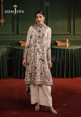 Asim Jofa Premium Festive Ajpf-30 Embroidered Cotton Net 3 Pcs