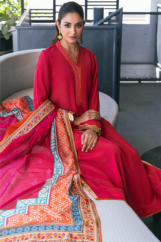 Zaaviay Stitched Eid Edit Collection Zarmina (Three Piece)