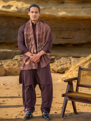 Tng By Md Men Stole Collection-Iqbal Ka Chand Stole (Brown-Men)