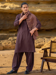 Tng By Md Men Stole Collection-Iqbal Ka Chand Stole (Brown-Men)