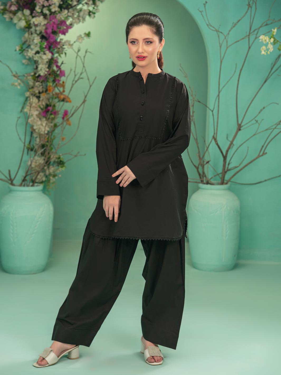 Tng By Md Stitched Collection-Farshi | Co-Ord Set | Black