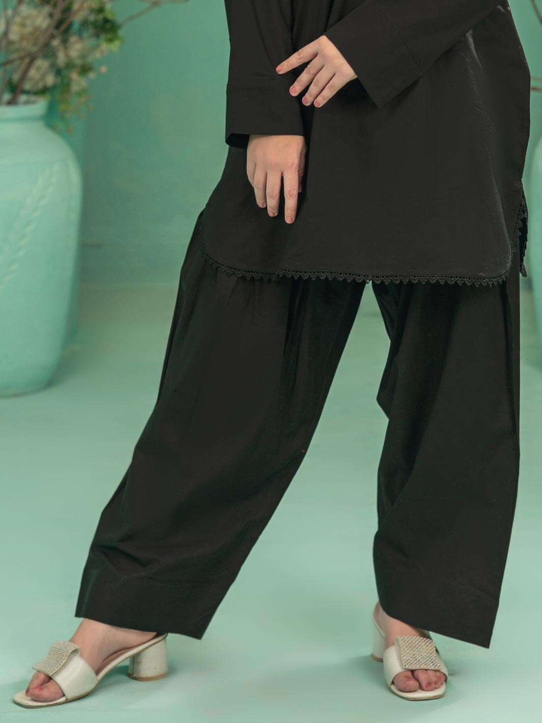 Tng By Md Stitched Collection-Farshi | Co-Ord Set | Black