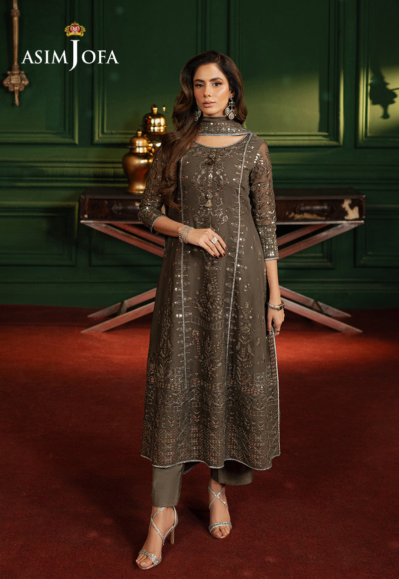 Asim Jofa Premium Festive Ajpf-21 Embroidered Chiffon 3 Pcs