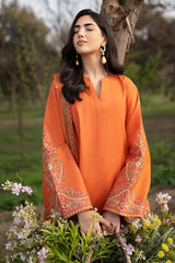 Fresco By Sheenora Stitched 3 Piece Lawn Edit Collection'2025-Rust Glow