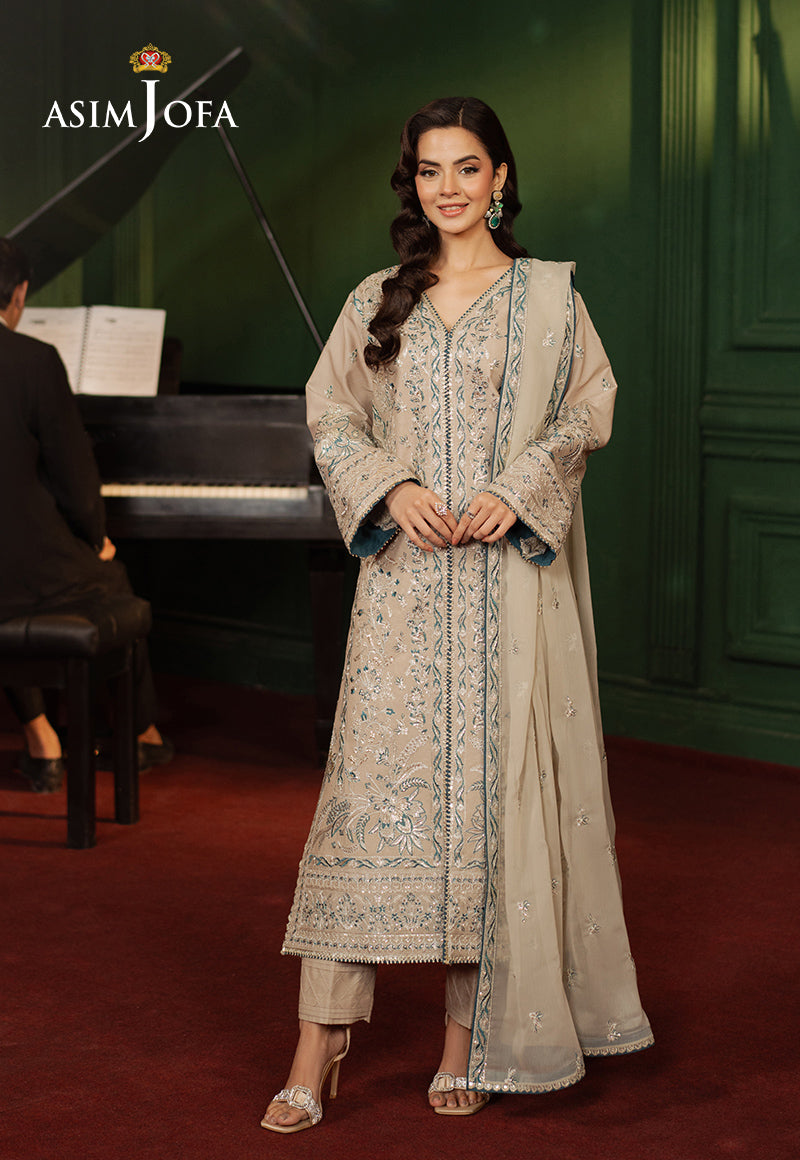 Asim Jofa Premium Festive Ajpf-29 Embroidered Silk 2 Pcs