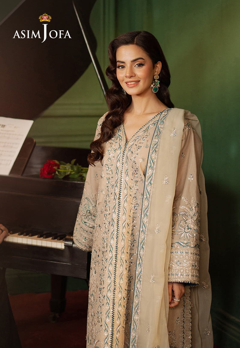 Asim Jofa Premium Festive Ajpf-29 Embroidered Silk 2 Pcs