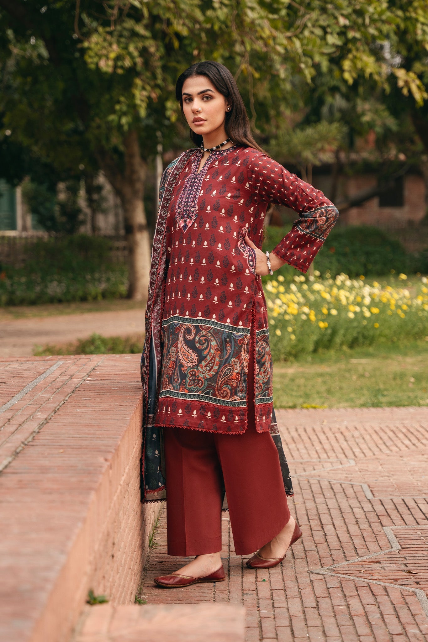 Bloom By Mannat Clothing Stitched Collection-Mahogany