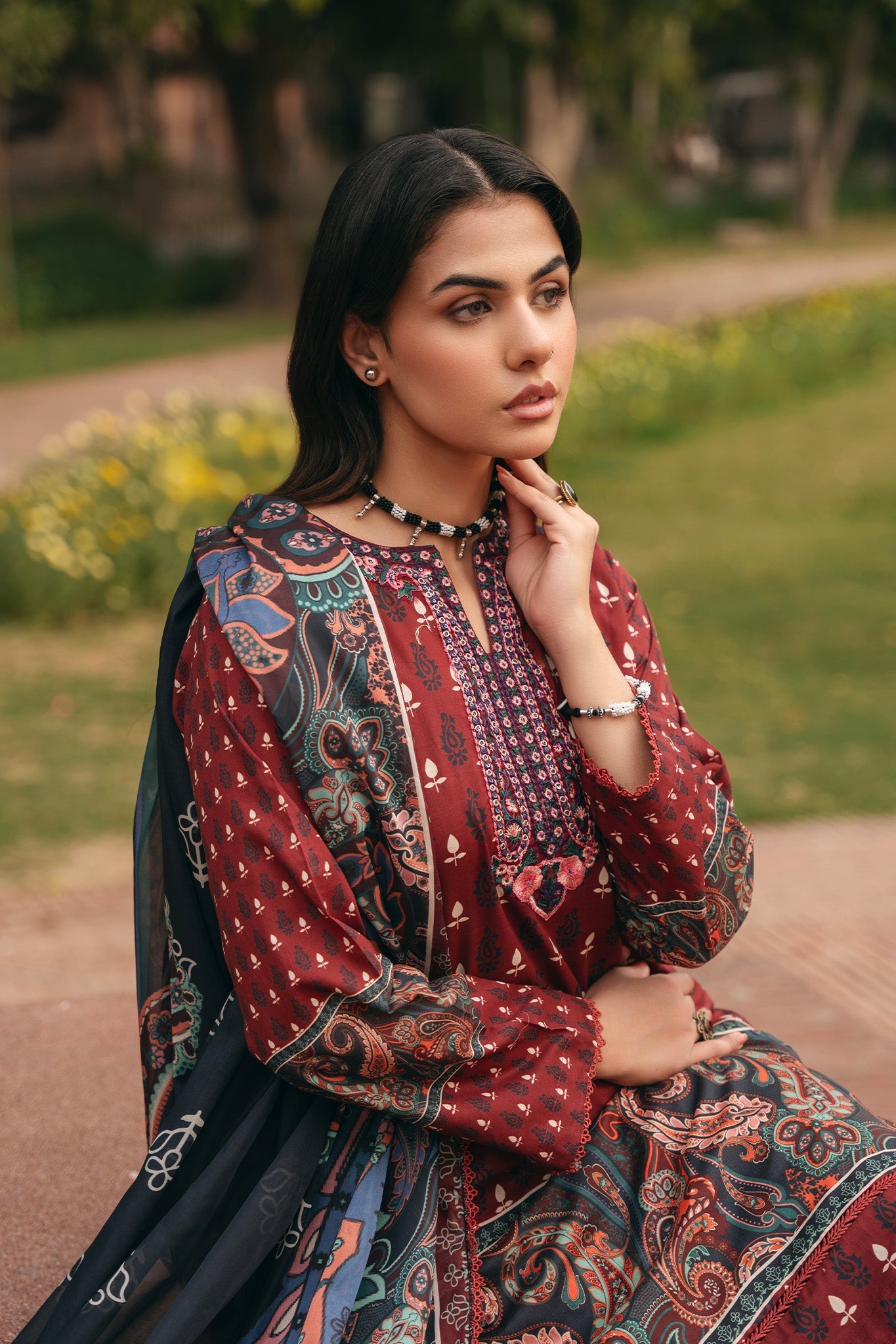 Bloom By Mannat Clothing Stitched Collection-Mahogany