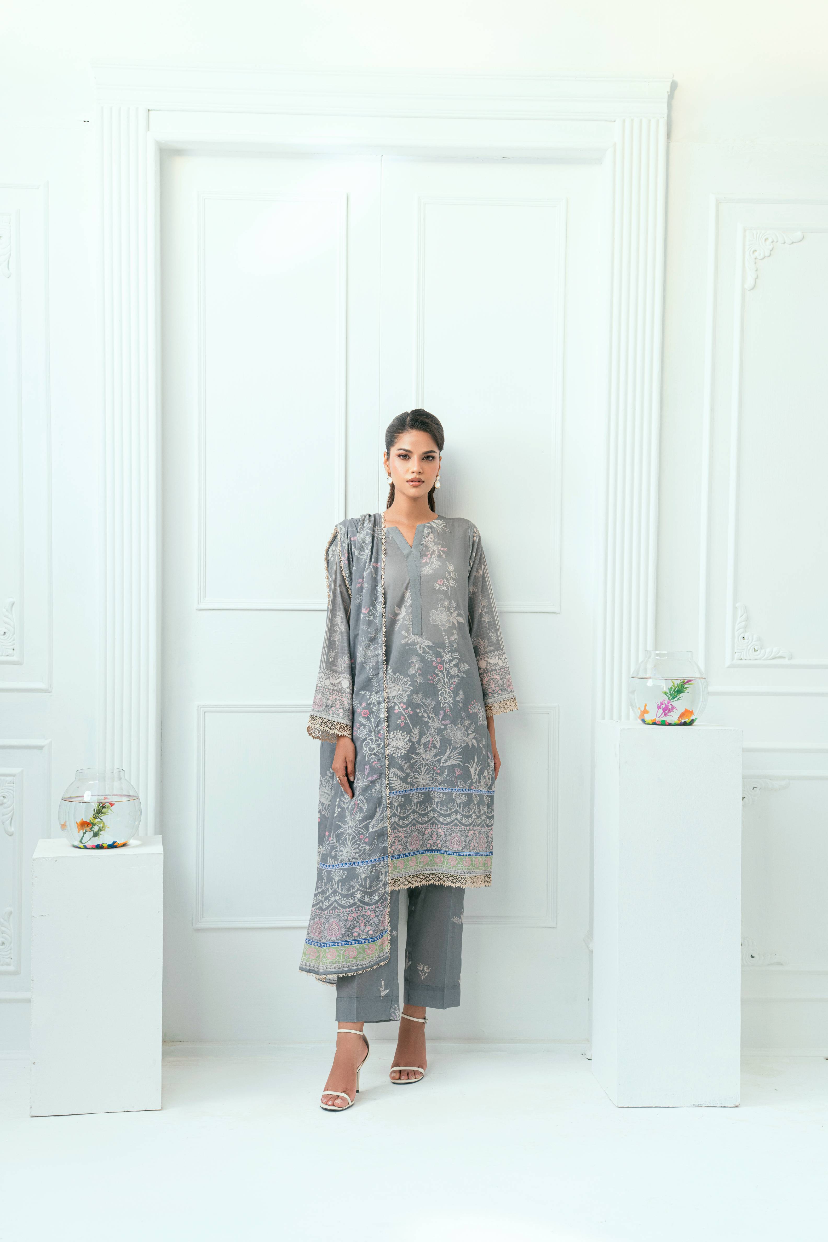 Amal Unstitched 3 Piece Printed Lawn Collection