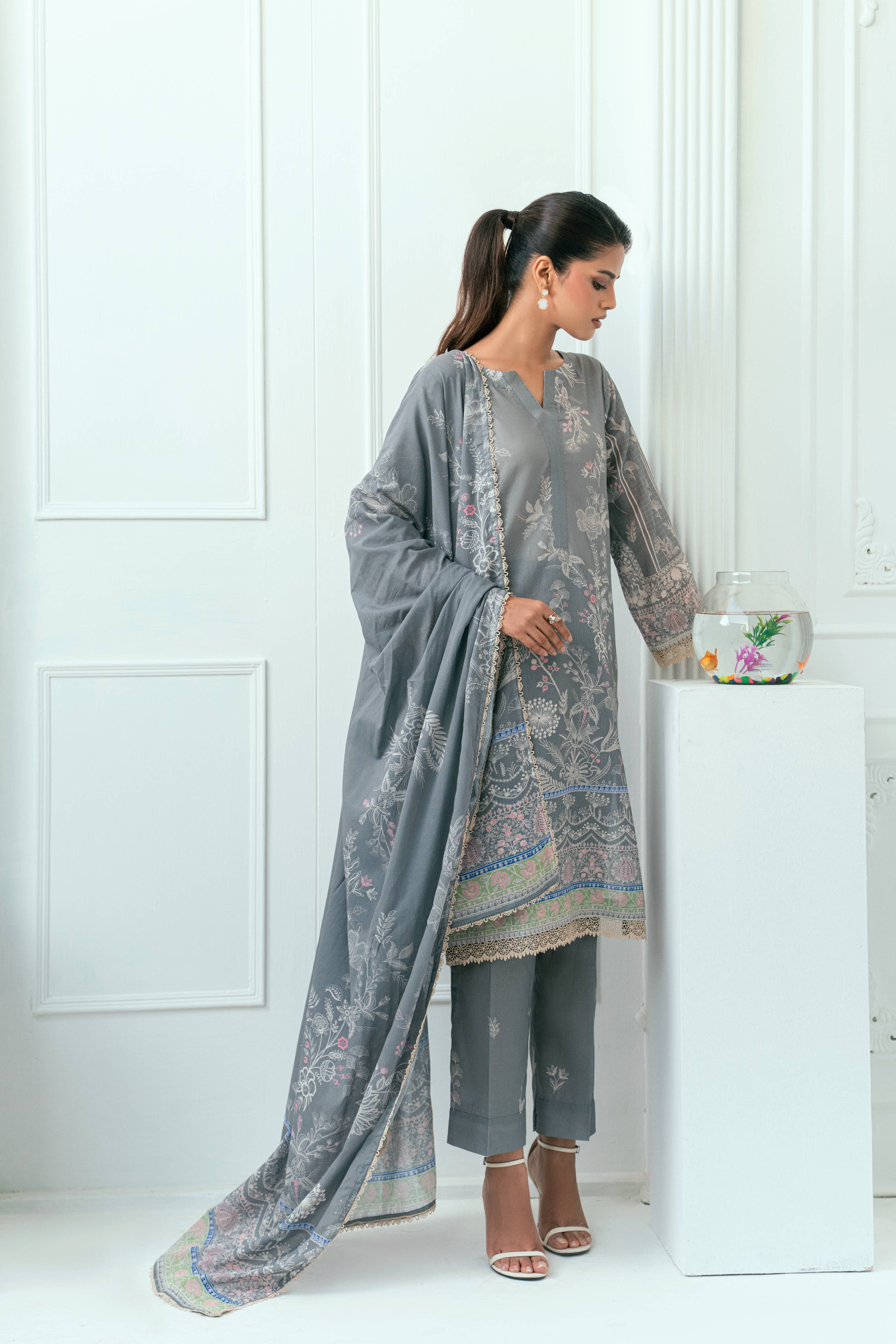 Amal Unstitched 3 Piece Printed Lawn Collection