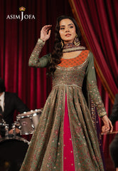 Asim Jofa Premium Festive Ajpf-37 Embroidered Spun Raw Silk 3 Pcs