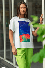 Z Street By Zaaviay Stitched Regular Fit Graphic Tee (White)