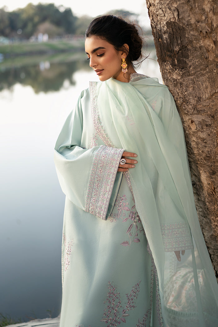 Fresco By Sheenora Stitched 3 Piece Lawn Edit Collection'2025-Mint Mist