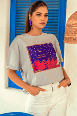 Z Street By Zaaviay Stitched Boxy Fit Graphic Tee (Ice Blue)