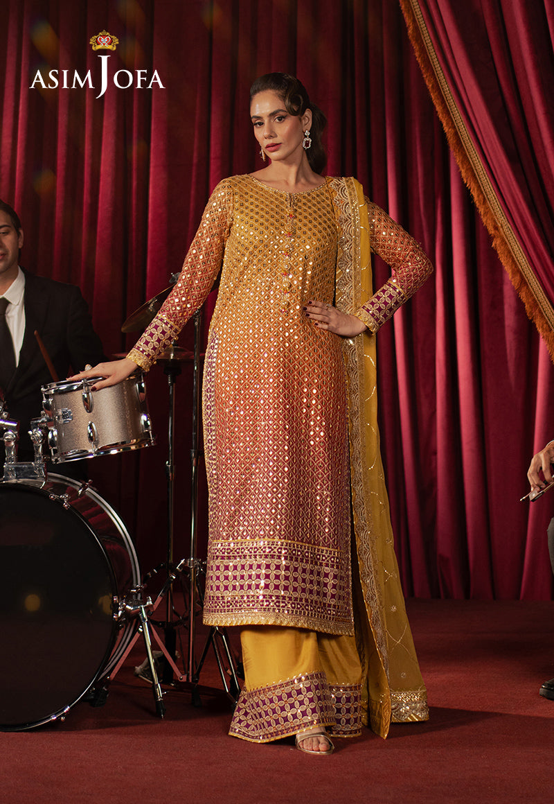 Asim Jofa Premium Festive Ajpf-25 Embroidered Chiffon 3 Pcs