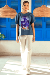 Z Street By Zaaviay Stitched Relaxed Fit Graphic Tee (Teal)