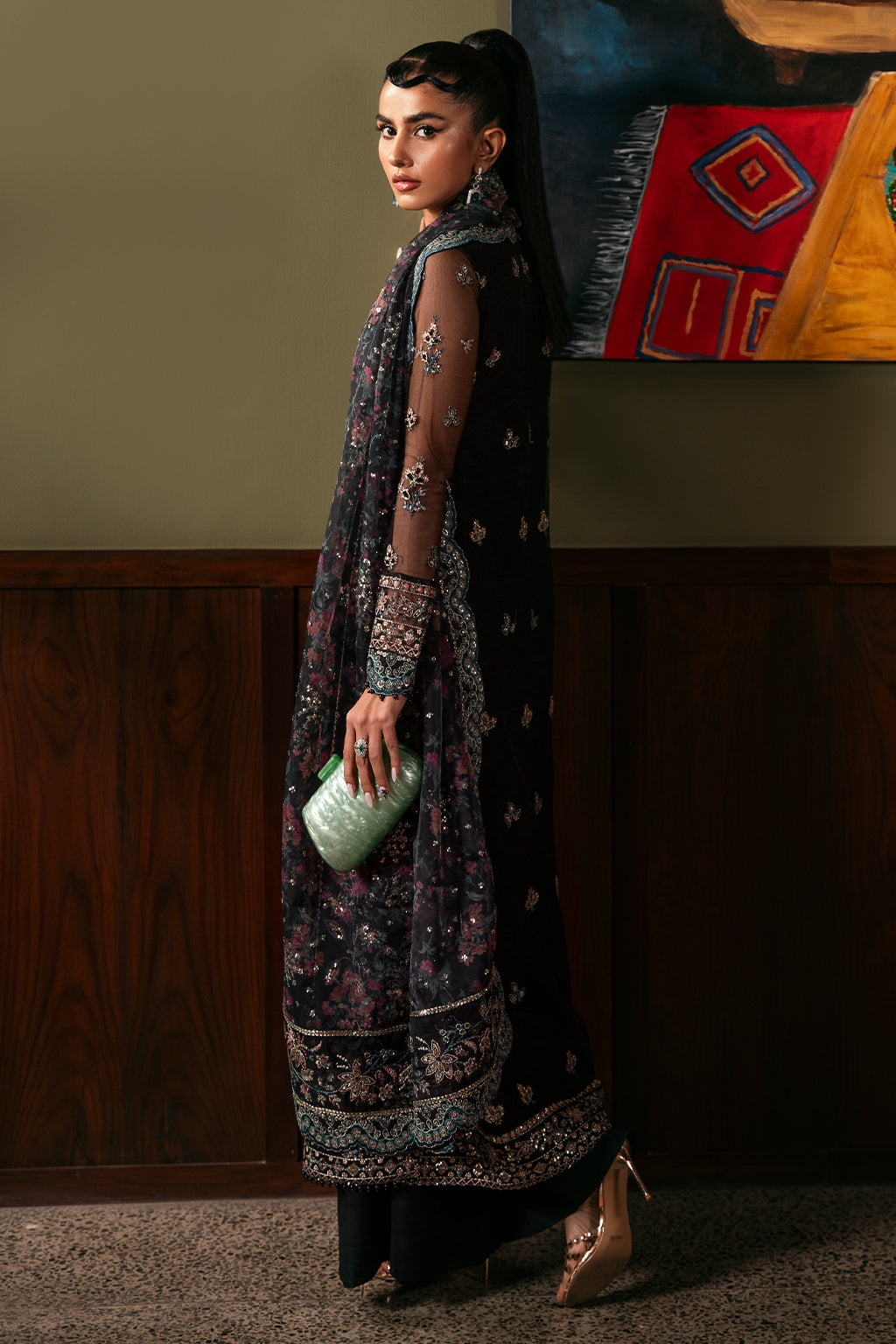 Glamoura By Sheenora Unstitched 3 Piece Wedding Formals Collection'2025-Darkstar