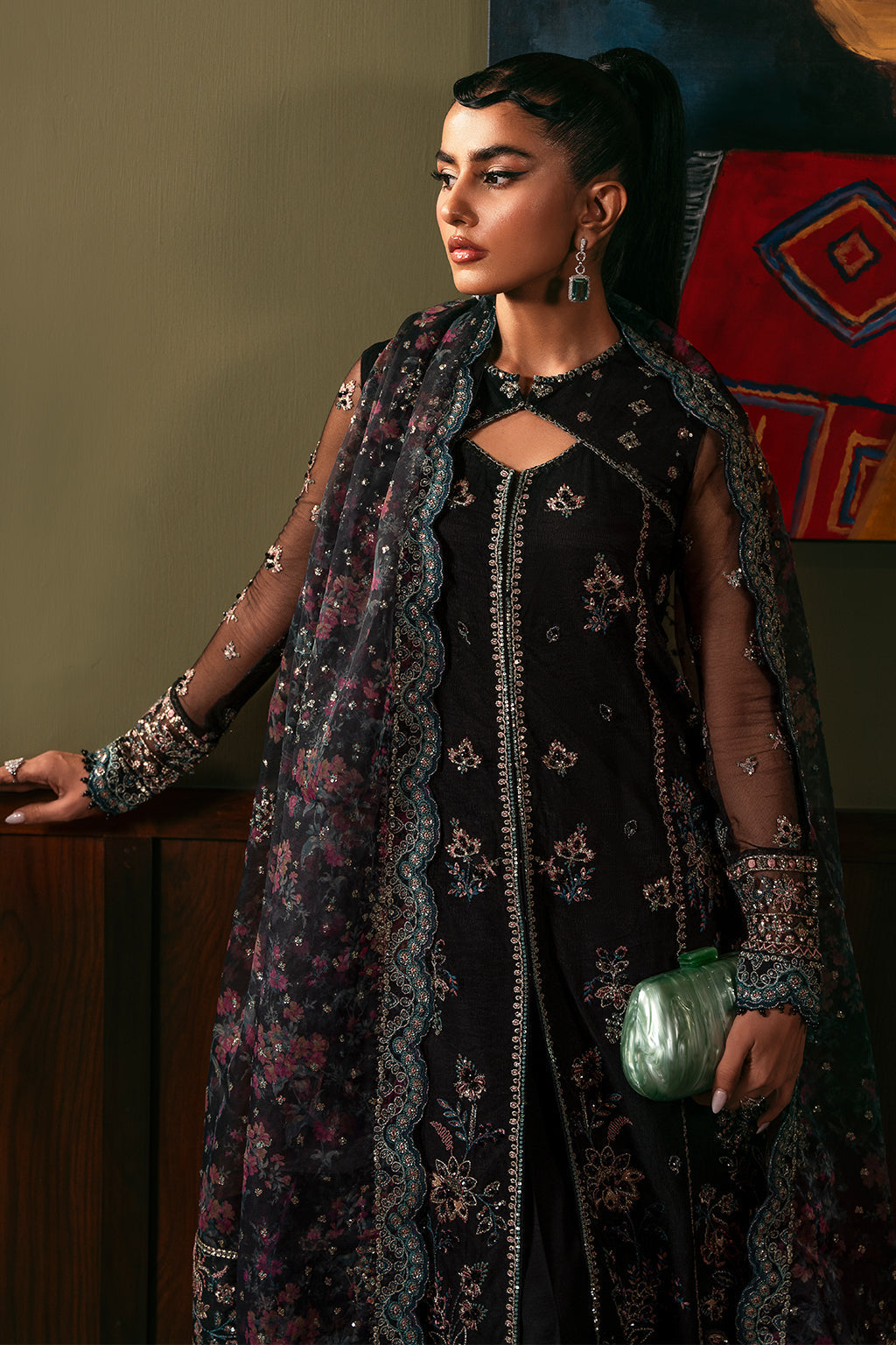 Glamoura By Sheenora Unstitched 3 Piece Wedding Formals Collection'2025-Darkstar