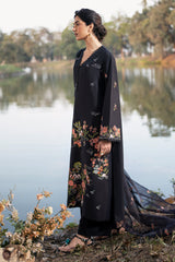 Fresco By Sheenora Stitched 3 Piece Lawn Edit Collection'2025-Black Orchid