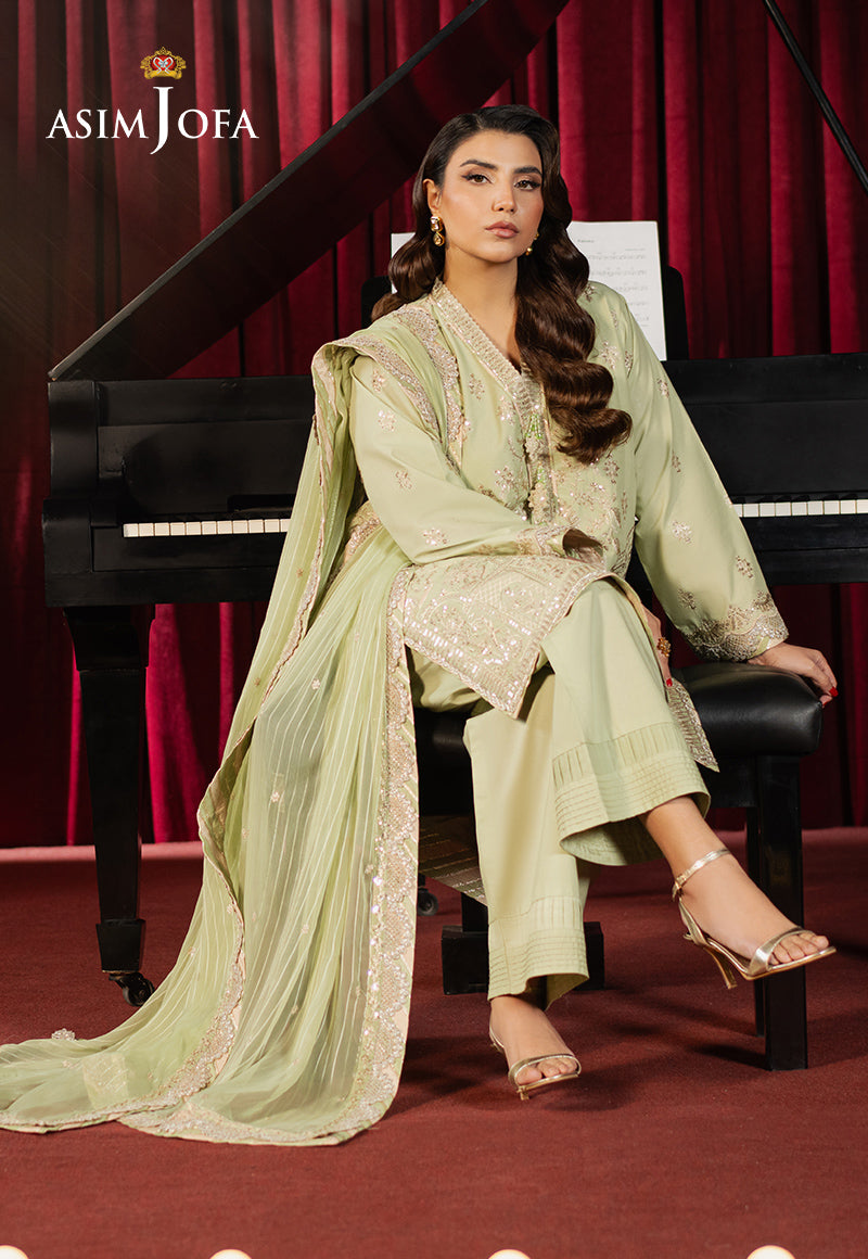 Asim Jofa Premium Festive Ajpf-22 Embroidered Boski Silk 3 Pcs
