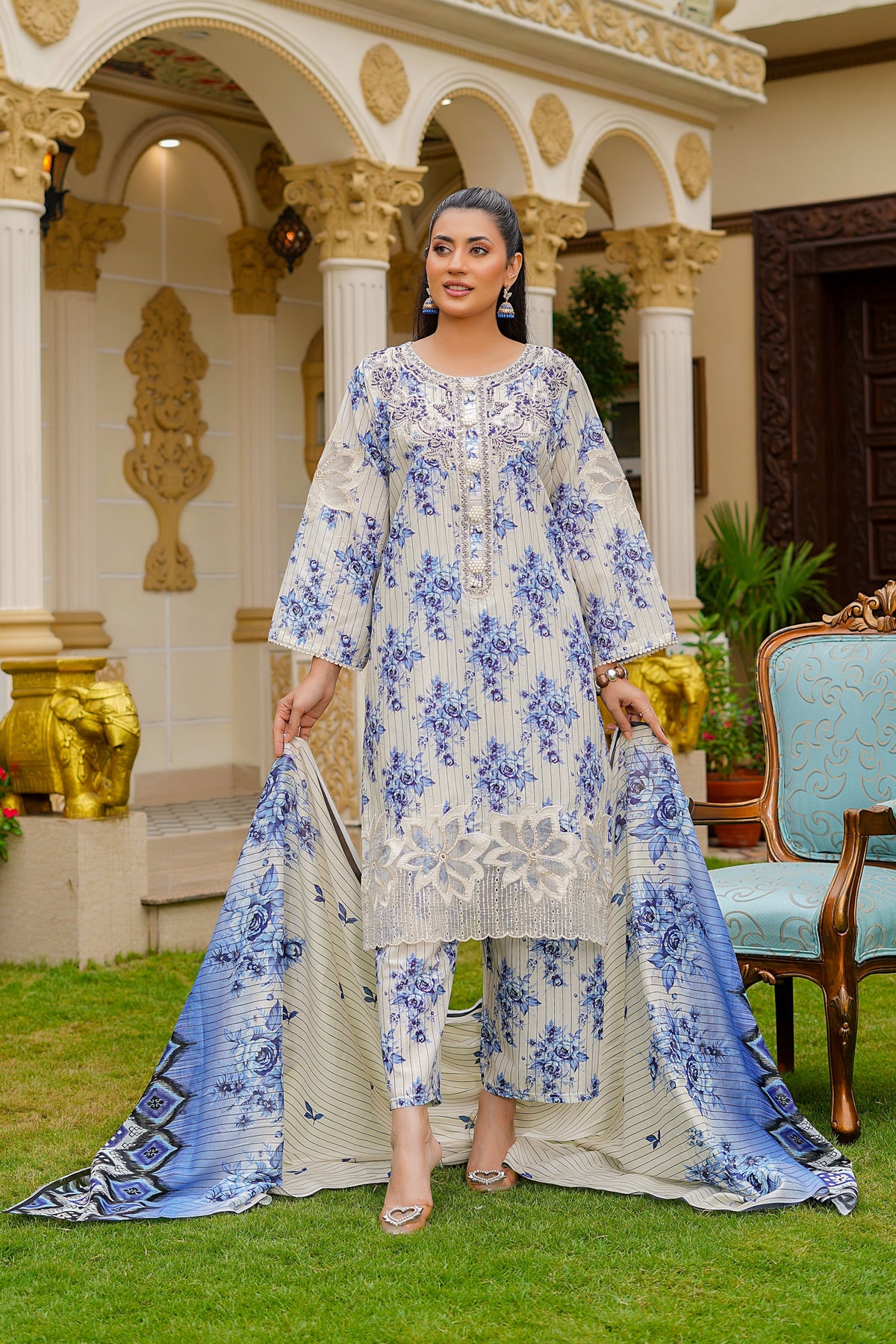 Rang E Gulposh Stitched 3 Piece Lawn Collection'2025-RNG-1206