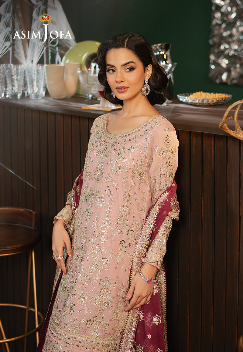 Asim Jofa Premium Festive Ajpf-40 Embroidered Chiffon 3 Pcs