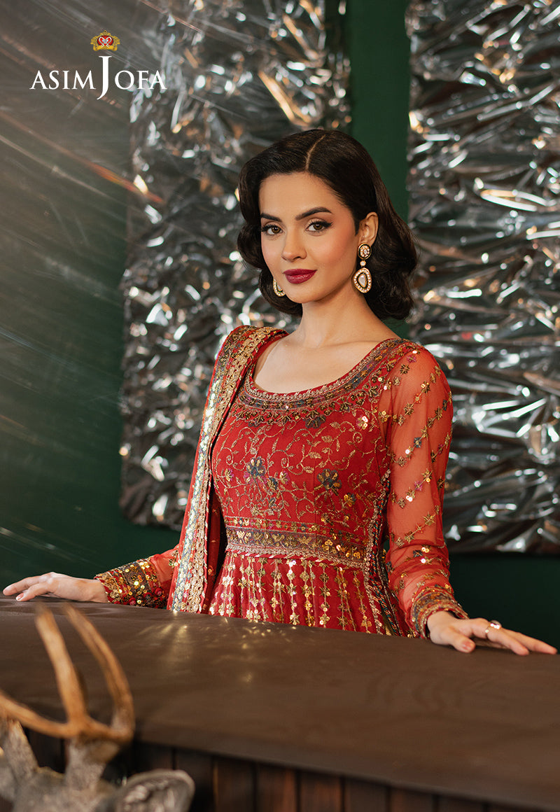 Asim Jofa Premium Festive Ajpf-32 Embroidered Net 3 Pcs