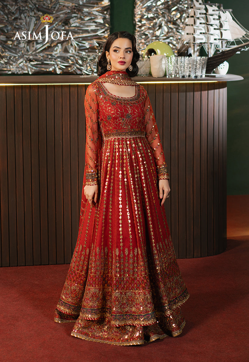Asim Jofa Premium Festive Ajpf-32 Embroidered Net 3 Pcs