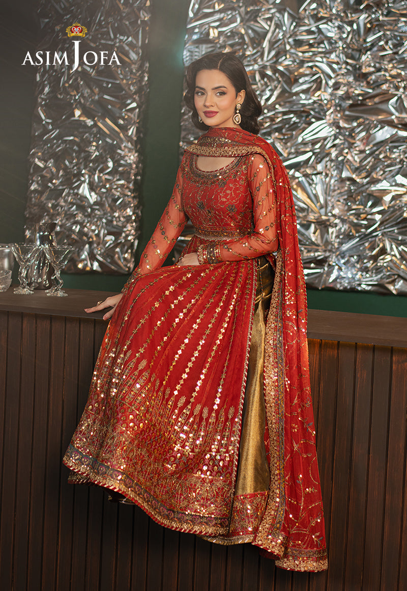 Asim Jofa Premium Festive Ajpf-32 Embroidered Net 3 Pcs