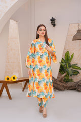 Threads & Weaves Stitched 2 Piece Lawn Collection'2025-Vibrant Floral Lawn Suit-RTWL25105