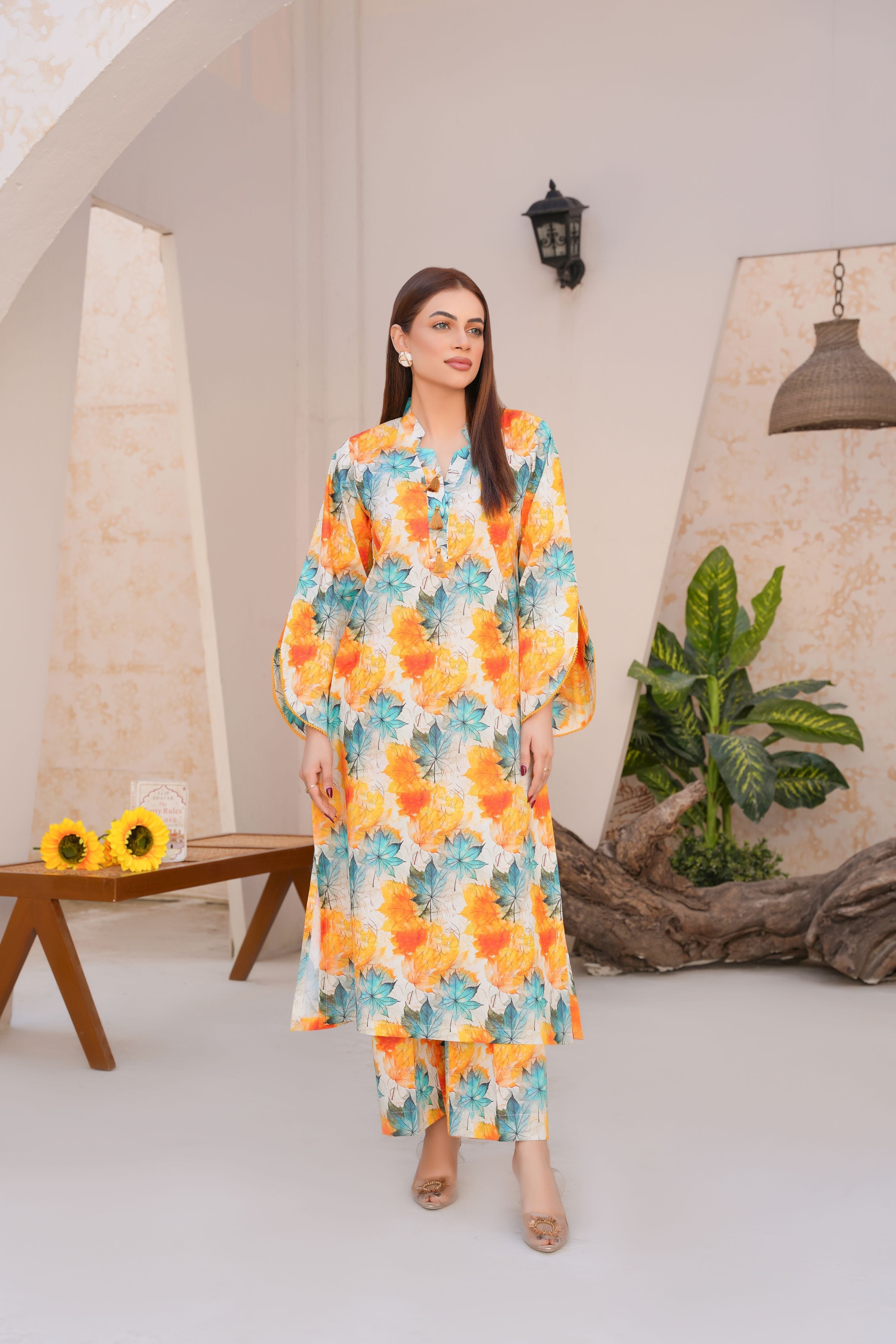 Threads & Weaves Stitched 2 Piece Lawn Collection'2025-Vibrant Floral Lawn Suit-RTWL25105