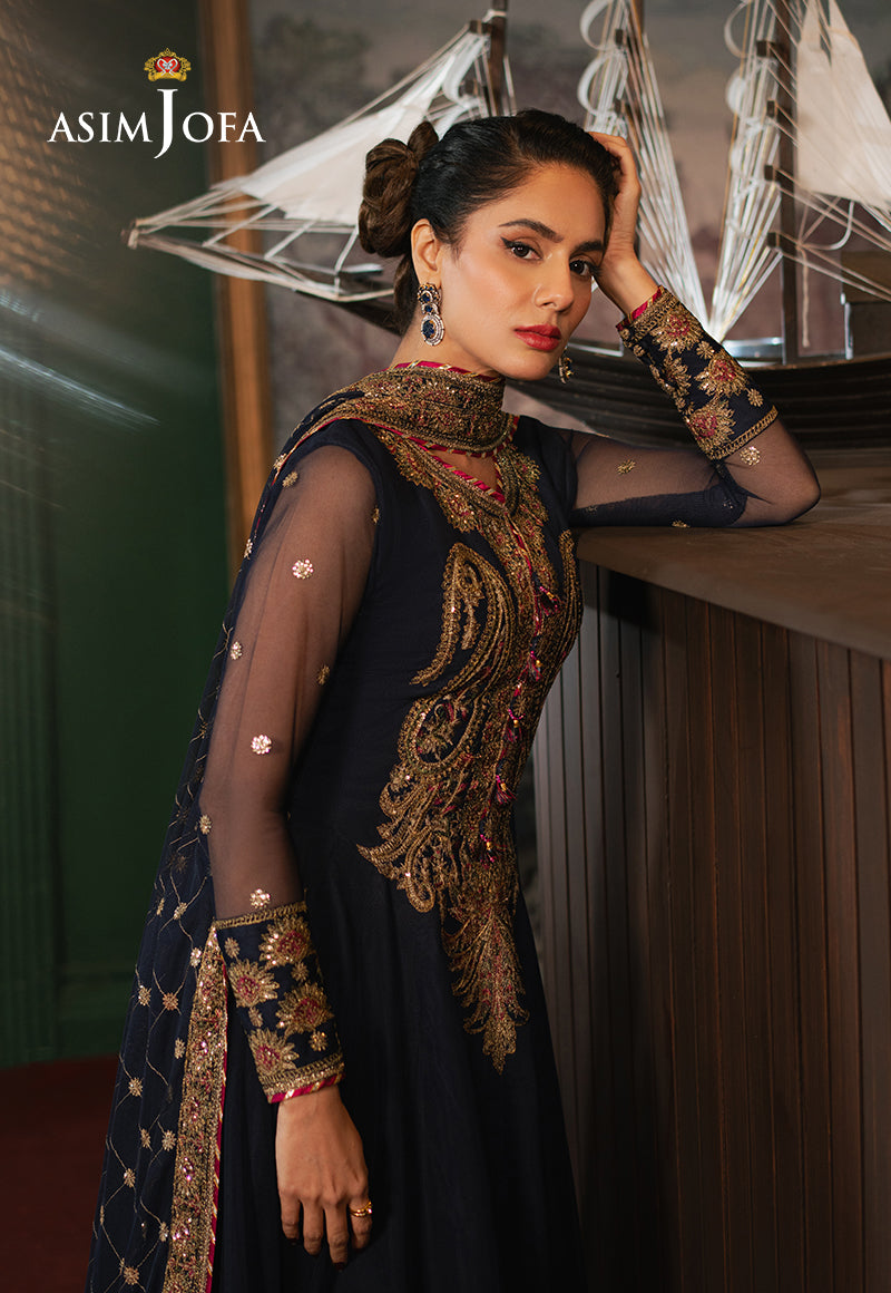 Asim Jofa Premium Festive Ajpf-03 Embroidered Net 3 Pcs
