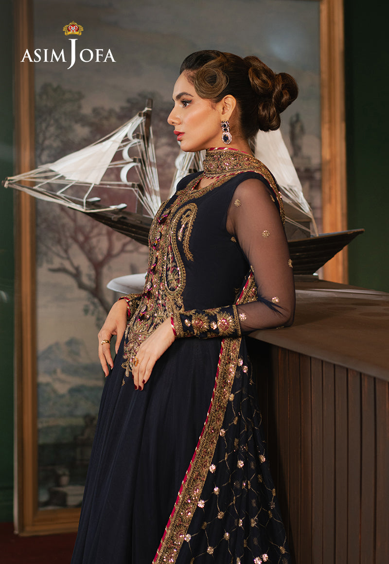 Asim Jofa Premium Festive Ajpf-03 Embroidered Net 3 Pcs