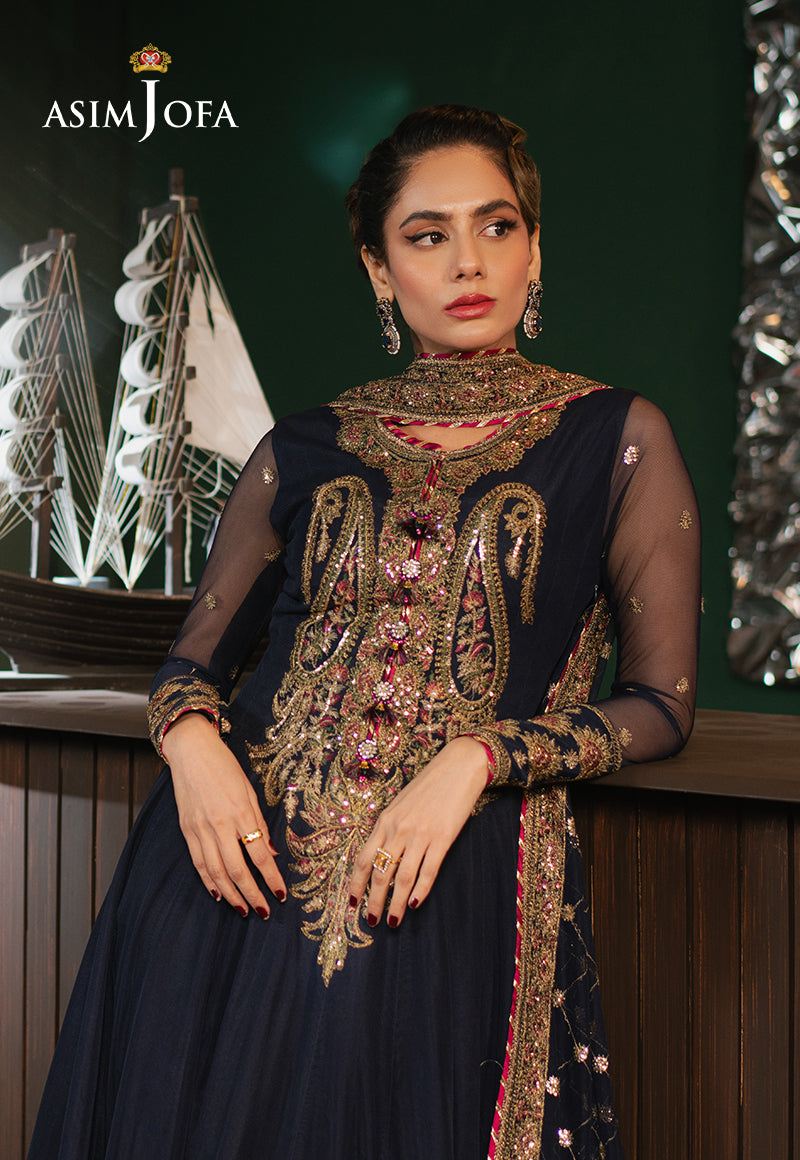 Asim Jofa Premium Festive Ajpf-03 Embroidered Net 3 Pcs