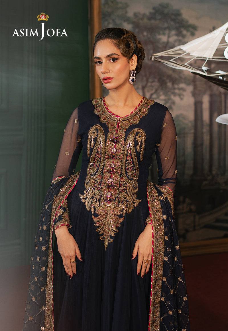 Asim Jofa Premium Festive Ajpf-03 Embroidered Net 3 Pcs