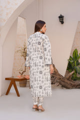 Threads & Weaves Stitched 2 Piece Lawn Collection'2025-Classic White Intricate Lawn Suit-RTWL25104