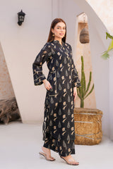 Threads & Weaves Stitched 2 Piece Lawn Collection'2025-Elegant Black Floral Lawn Suit-RTWL25106