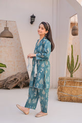 Threads & Weaves Stitched 2 Piece Lawn Collection'2025-Teal Elegance Lawn Suit-RTWL25103
