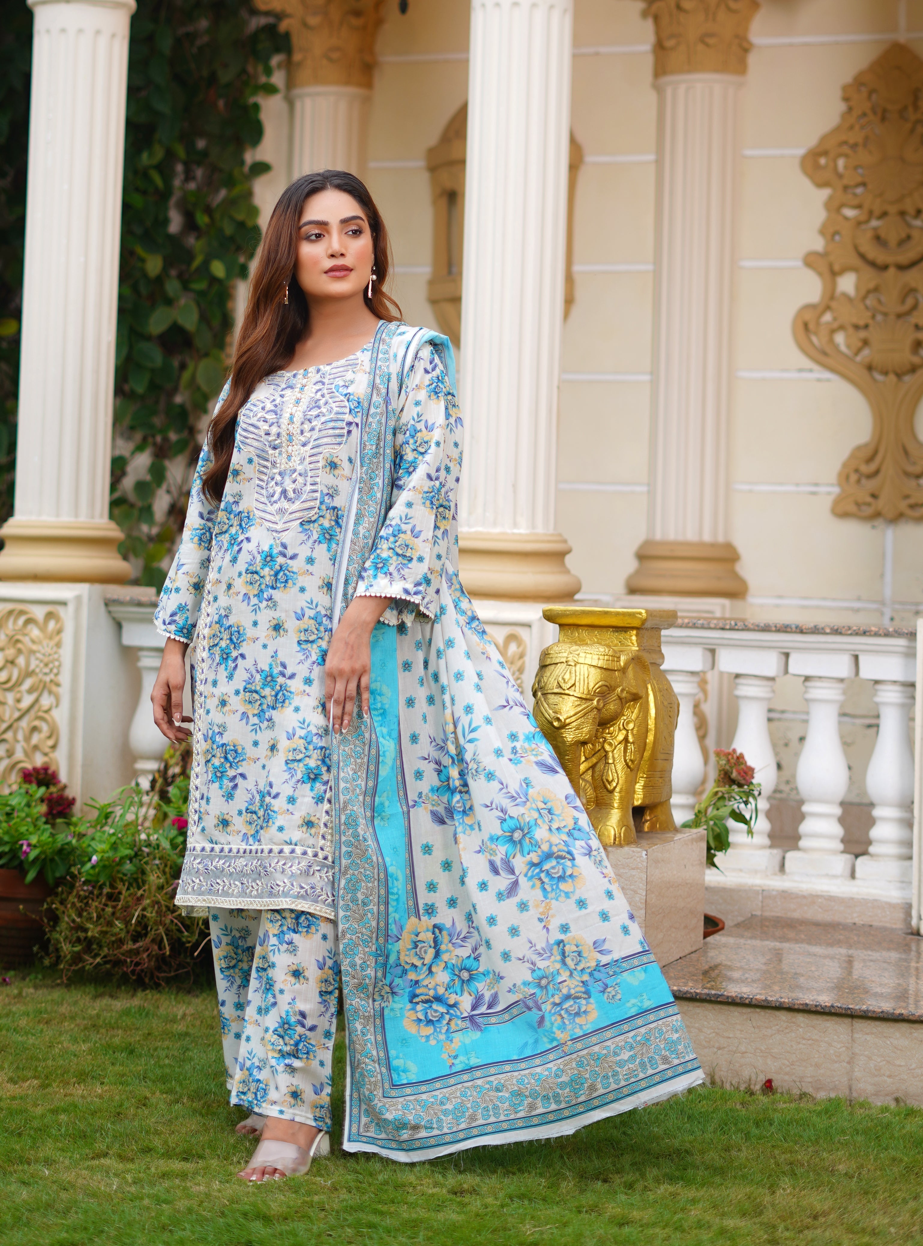 Rang E Gulposh Stitched 3 Piece Lawn Collection'2025-RNG-1218